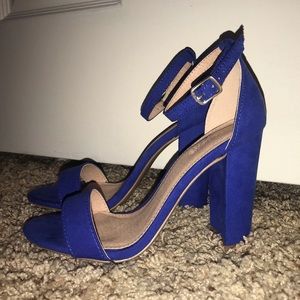 blue heels with ankle strap